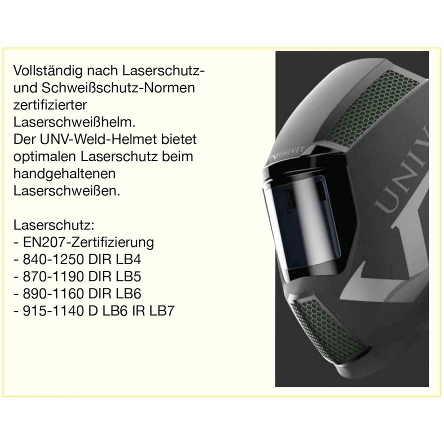 Automatische Laserschweiss-Helm Weld-Helmet EN207-Zertifizierung für die Gesamtheit Helm plus Filter